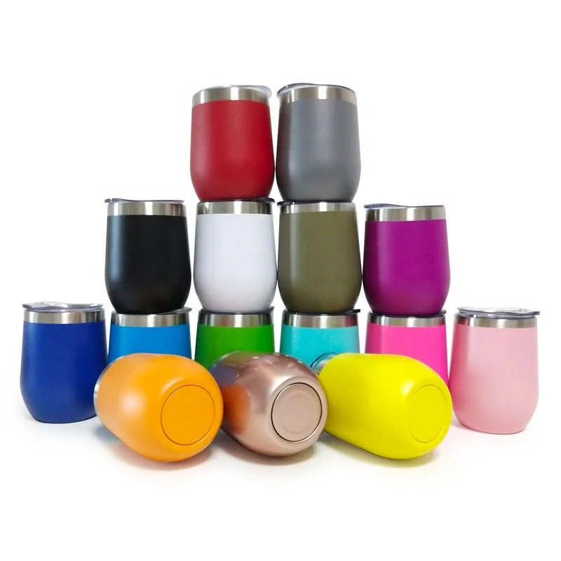 Стакан для вина с двойными стенками из нержавеющей стали в форме яйца, бесступенчатый стакан для вина с герметичной крышкой