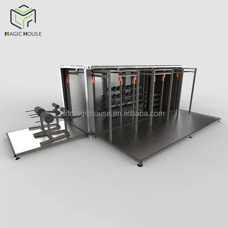 Magic House 20 ft shipping container gym with gym machines