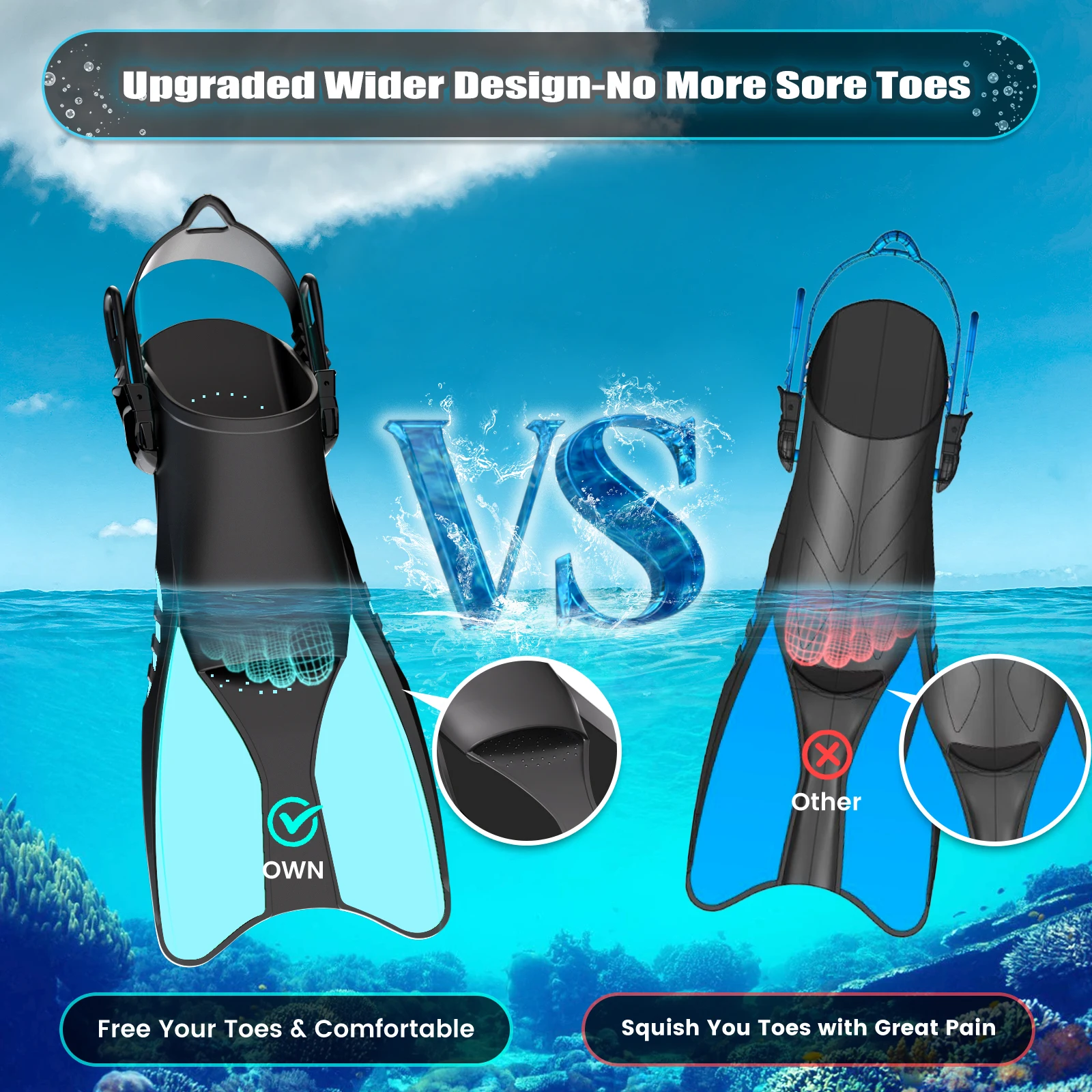 Cheap Dry Top Anti Fog Scuba Diving Mask Fins Flippers Snorkel Set with Panoramic View Dive Snorkeling Gear for Adults Kids