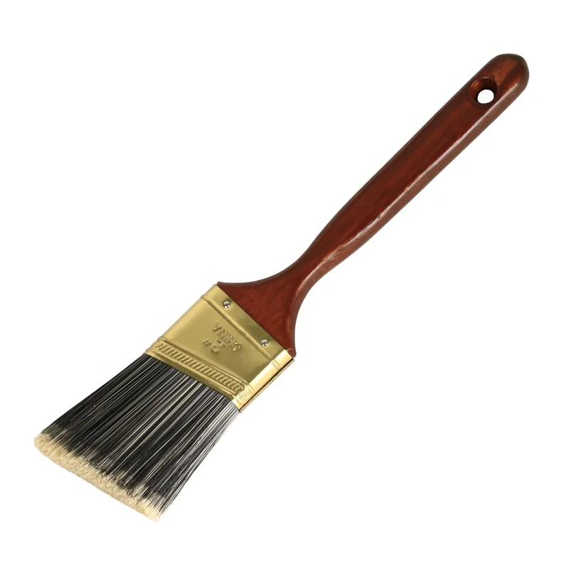 Best Price Angle Sash White And Yellow PET Paint Brush With Black Plastic Handle