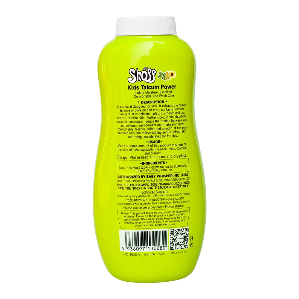 350g Wholesale chinese factory Oem Baby Powder keep baby/kids skin dry pure quality