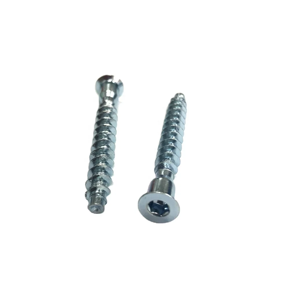 Hex socket bugle head confirmat screws Steel  furniture screws zinc plated  screw