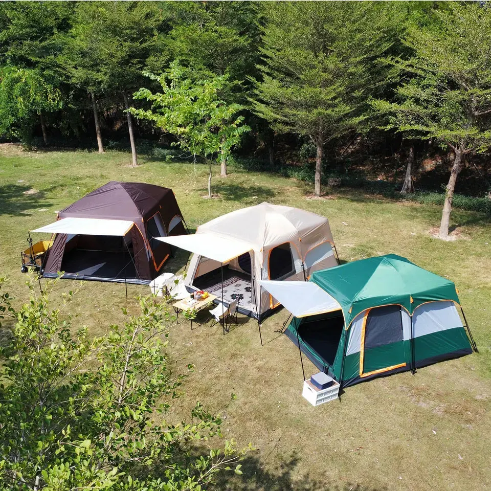 Manufacturer family luxury travel camping tent hot sale UV protection 2/4/6/8 person luxury outdoor tent