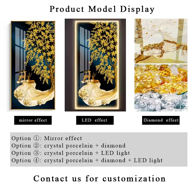 Customized Wall Hanging Decor for Posters Arts Led Painting Printing Picture Framed Living Famous Custom Wall Hanging Decor