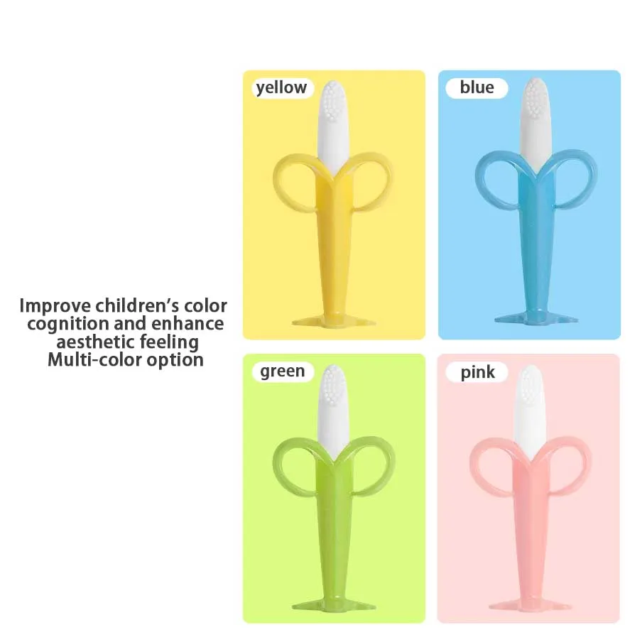Baby teeth stick banana toothbrush silicone baby toys
