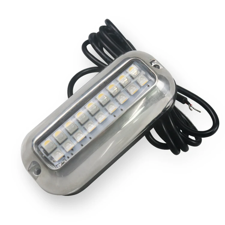 10-30VDC Stainless Steel 27 LED Blue Underwater Marine Pontoon Boat Accessories Pool Transom Lights