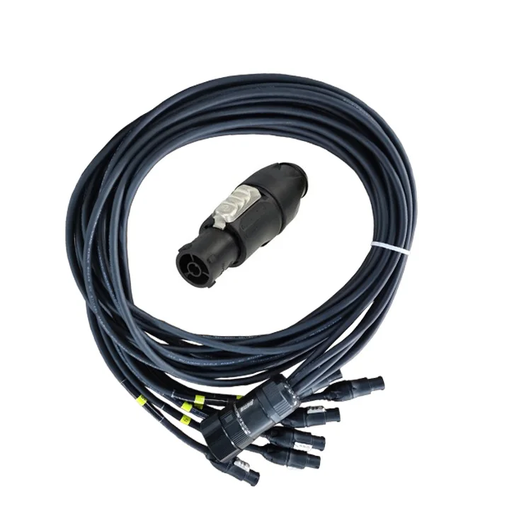 Outdoor split extension cord 19pin male socapex head split to 6units of IP67 waterproof connectors neutriker PVC sheath cables