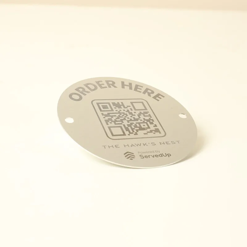 Анодированный алюминий сканер QR штрих-код этикетка двухразмерный код металлический ассет лазерная гравировка шелковая печать УФ-печать табличка с покрытием