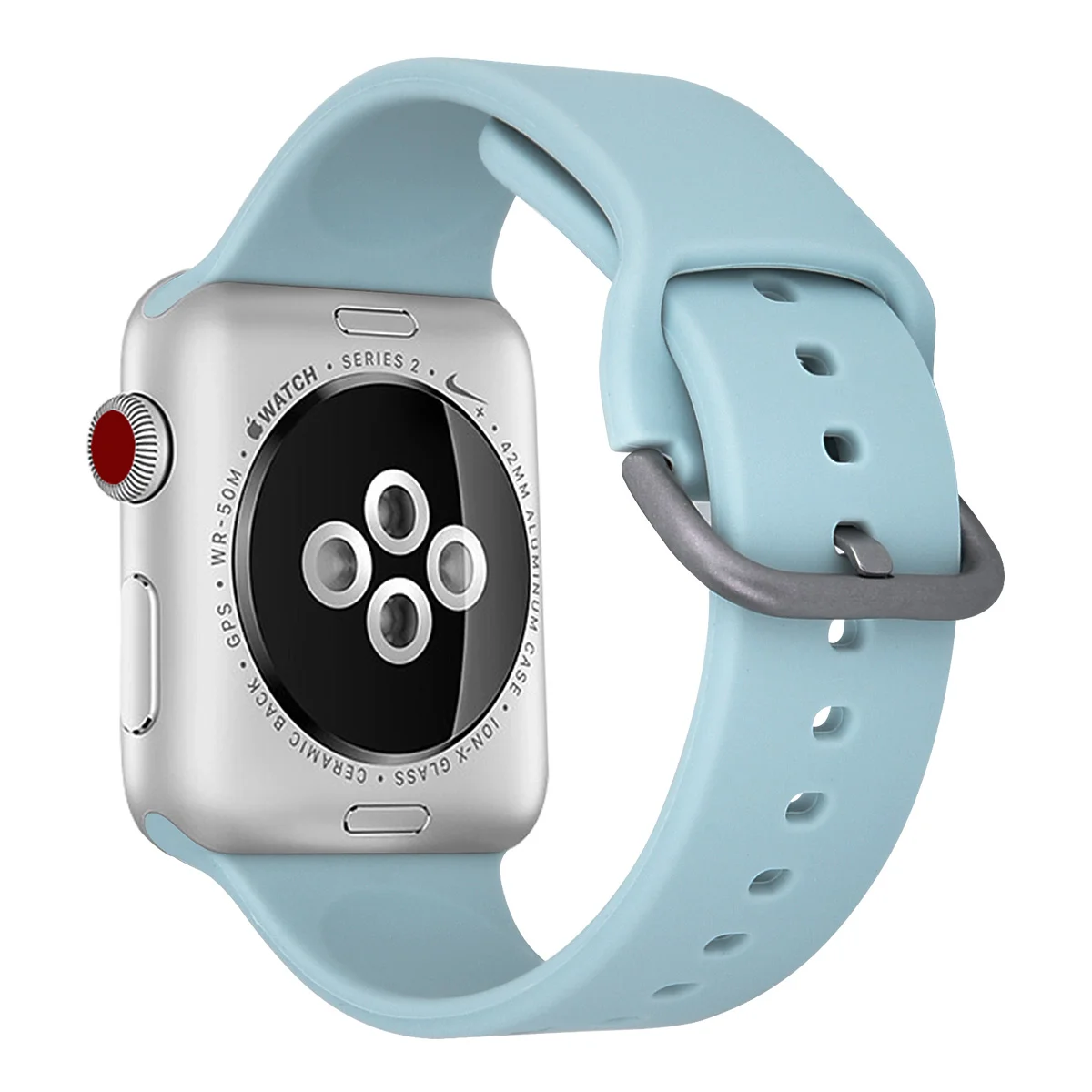 Single Color Silicone Watch Band for Ap-ple Watch Series 4 5 6 SE, fashion Ap-ple Watch Band Silicone