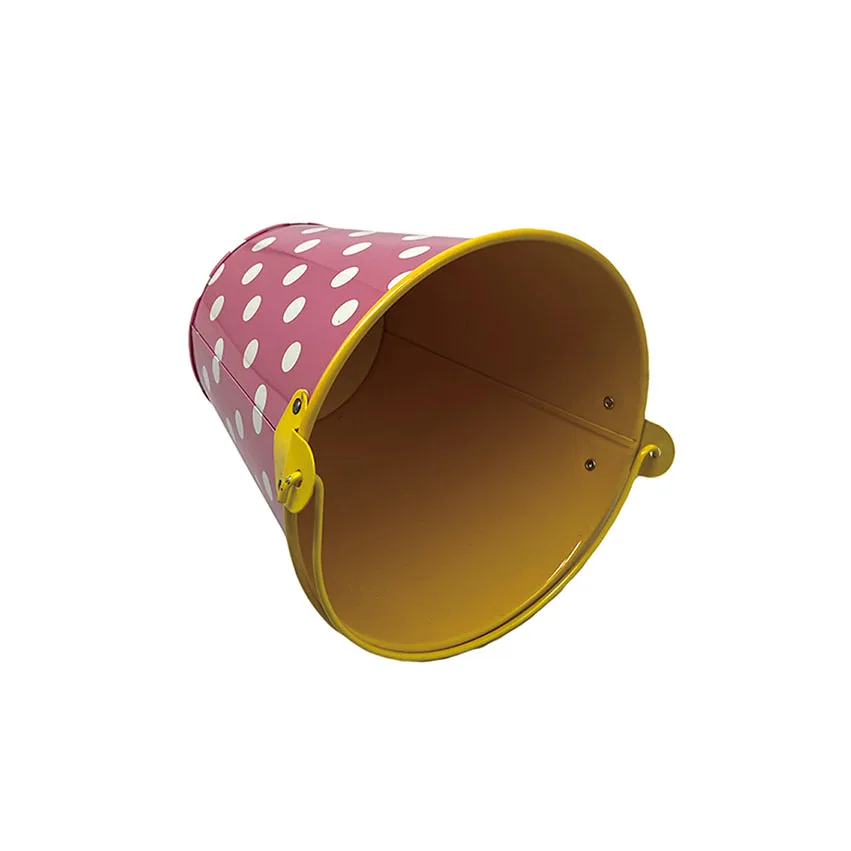 Buckets with Handle Mini Round Flower Pot Plant Basket Decoration Metal Customized Galvanized Bucket Home Party Food CMYK