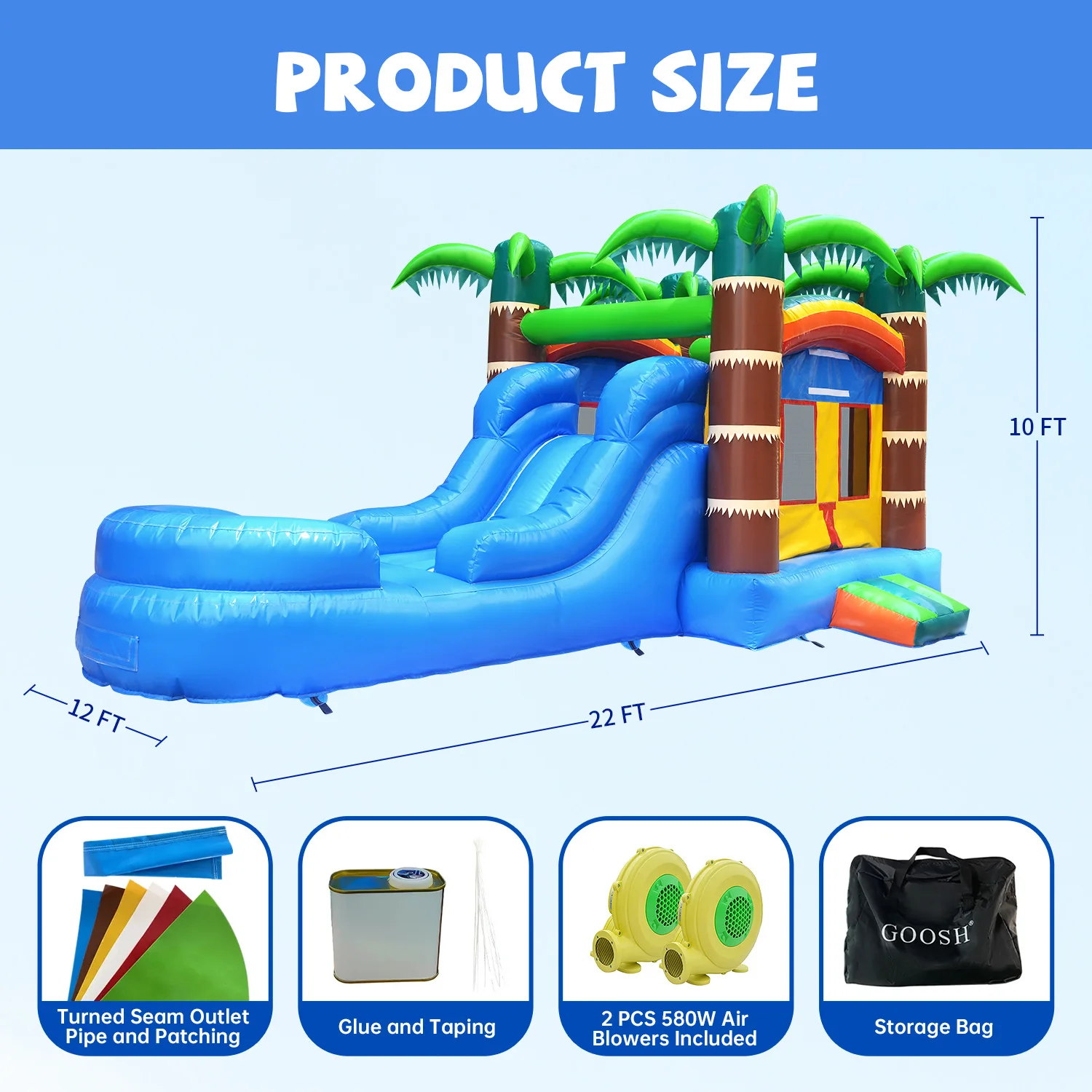 Coconut Tree Inflatable Bounce Slide Combo Inflatable Bouncer Castle Inflatable Trampoline