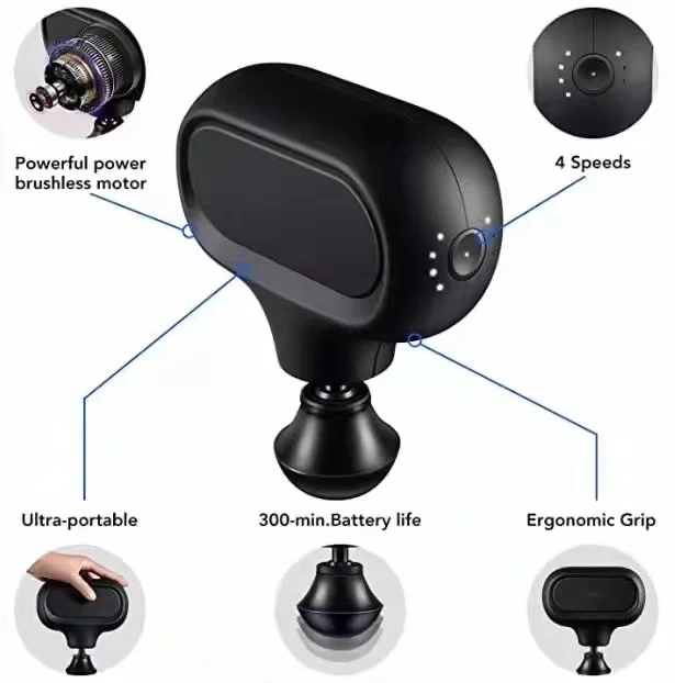 2022 New Design Deep Muscle Tissue Massage Gun ABS HandHeld Relaxation Muscle Fascia Gun