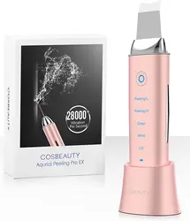 COSBEAUTY портативный Ионный ультразвуковой пилинг для лица, ультразвуковой шпатель для кожи, профессиональный скребок для кожи