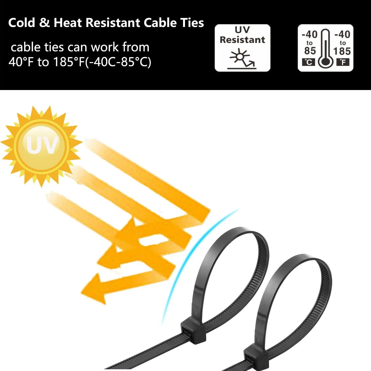 100 Pcs Factory cable ties price cheap eco-friendly durable size custom nylon cable wire zip tie natural or black
