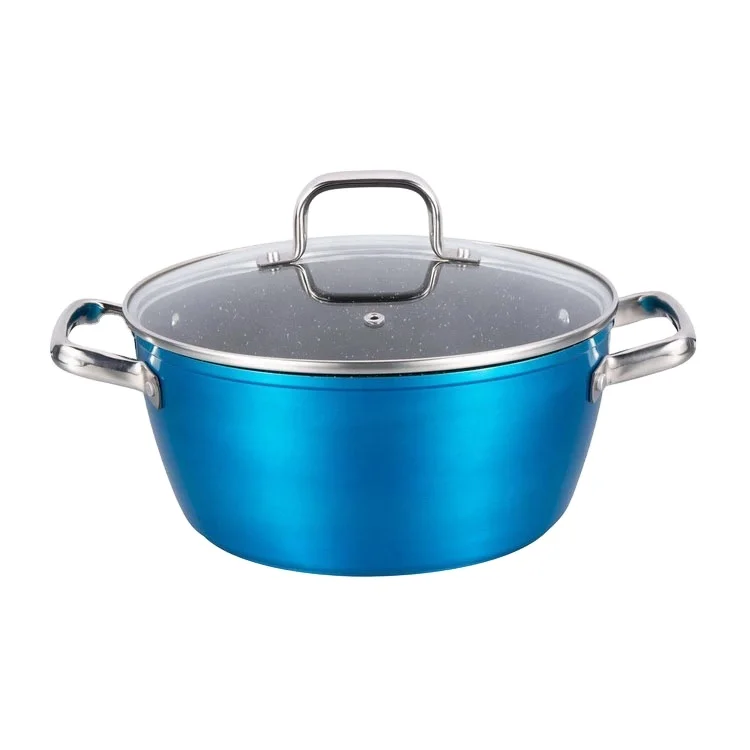 Forged aluminum Dia24cm casserole outside metallic coating