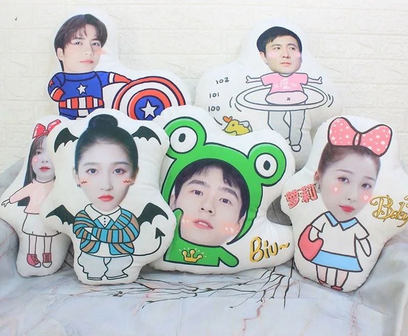 Customized avatar pillow shaped pillow custom doll plush irregular large pillow cushion