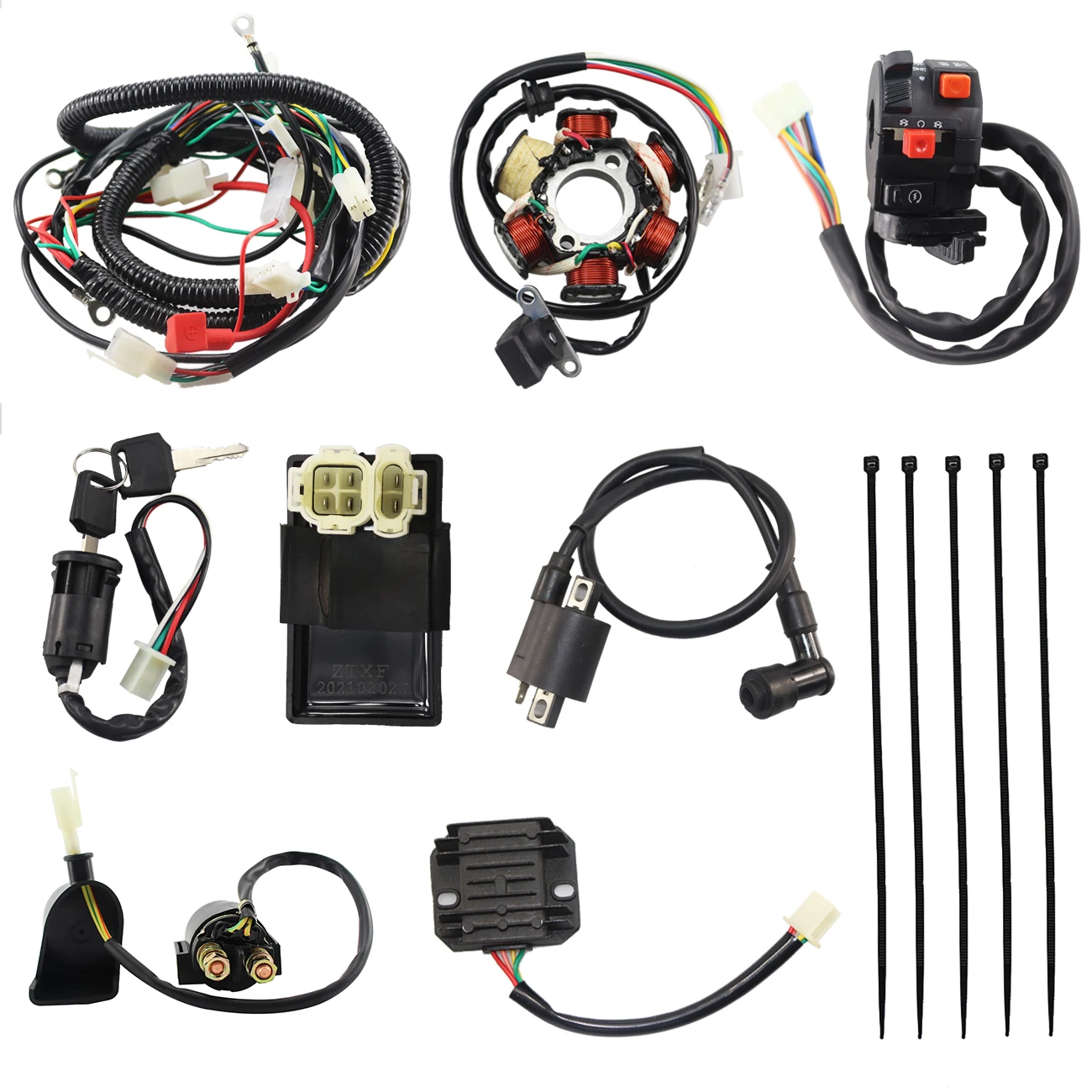 EU US Bestsale PRO BAT Full Electrics Wiring Harness CDI Coil Solenoid GY6 125cc 150cc ATV Quad Buggy Wholesale Prices