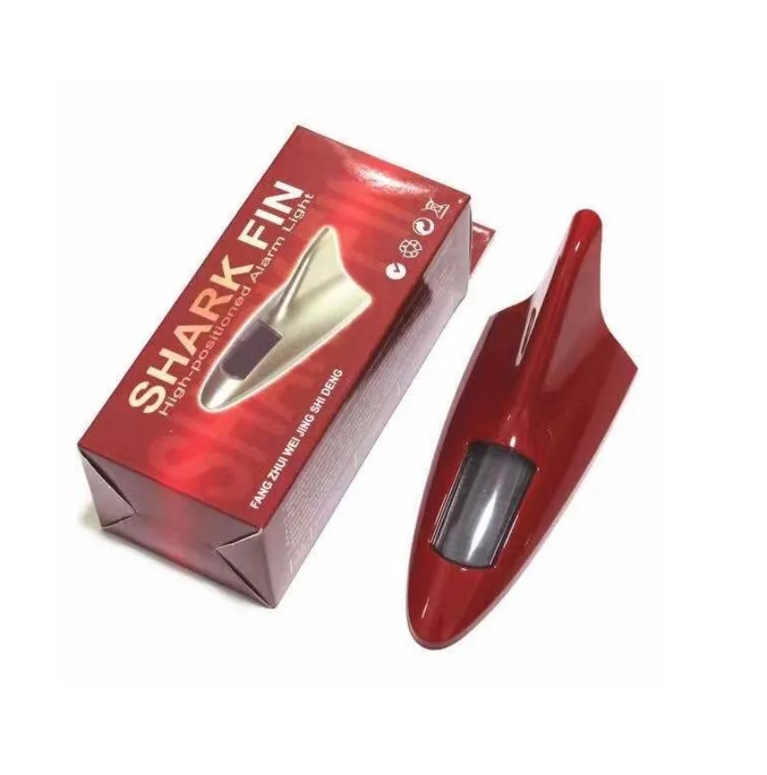 Universal Cars Carbon Fiber Roof Solar LED Shark Fin Aerial FM/AM Radio Signal Antenna