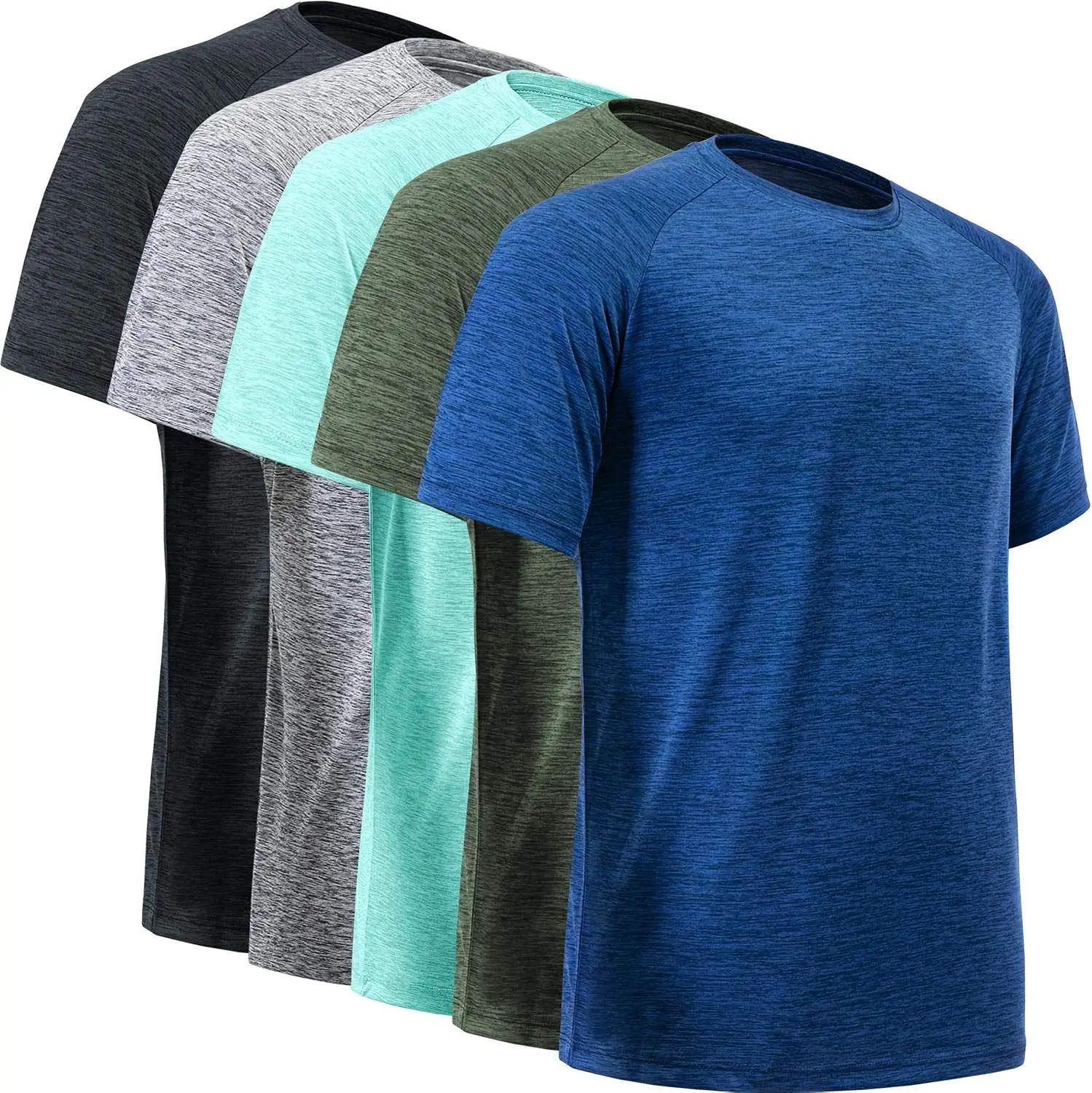 Custom Brand Logo Printing Short Sleeve T Shirt Breathable Moisture Wicking Slim Fit Shirts for Sports