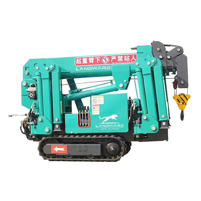 New Design Construction Mini Spider Crane 3T Marine Wireless Remote Control Crane Telescopic Boom Factory