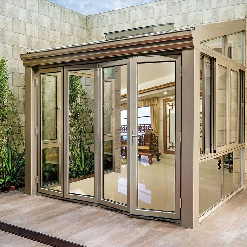 
Factory price prefabricated aluminium sunrooms all season solarium screen room curved glass sunrooms Details 