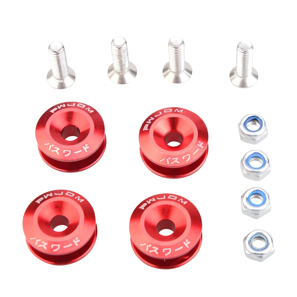 Universal JDM Quick Release Fasteners are ideal for front bumpers, rear bumpers, and trunk / hatch lids