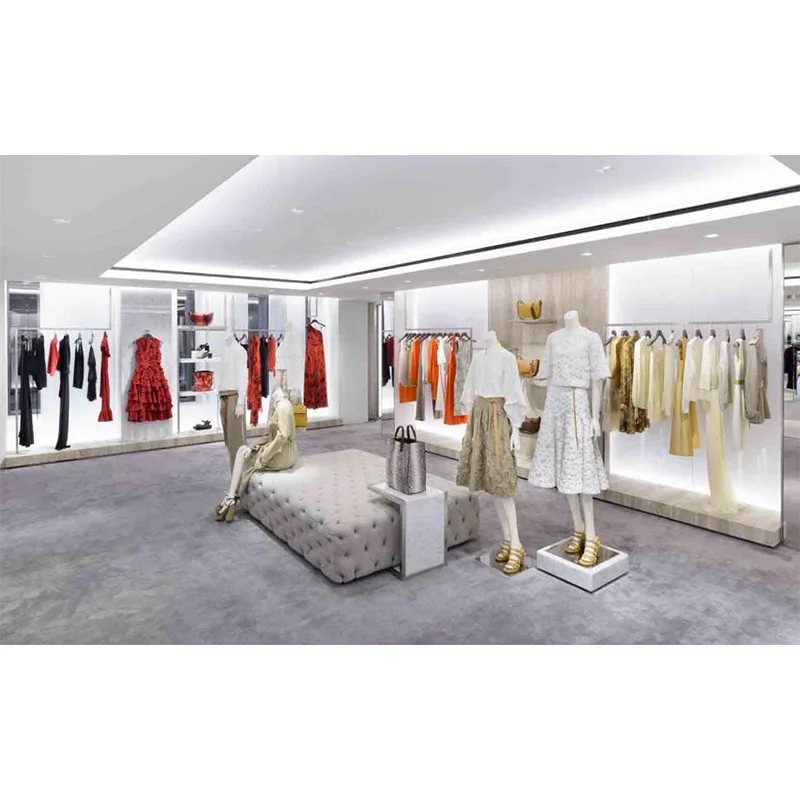 Factory Price Garment Store Design Boutique Apparel Store Displays Luxury Clothes Showcase