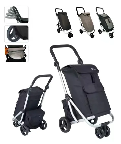 Supermarket foldable kids supermarket iron smart cheap shopping mall trolleys carts bag with wheel price for elderly