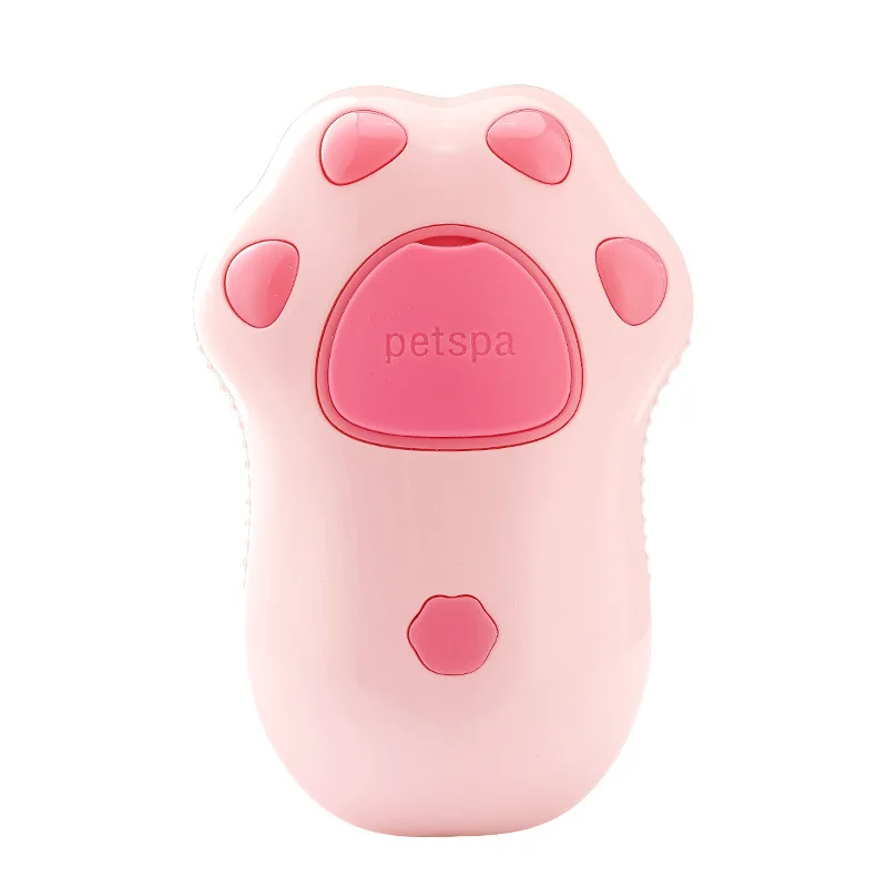 OEM Steamy cepillo para mascotas Rechargeable Cute Steamy Pet Brush  cat paw shape brush Steamer Bath Brush
