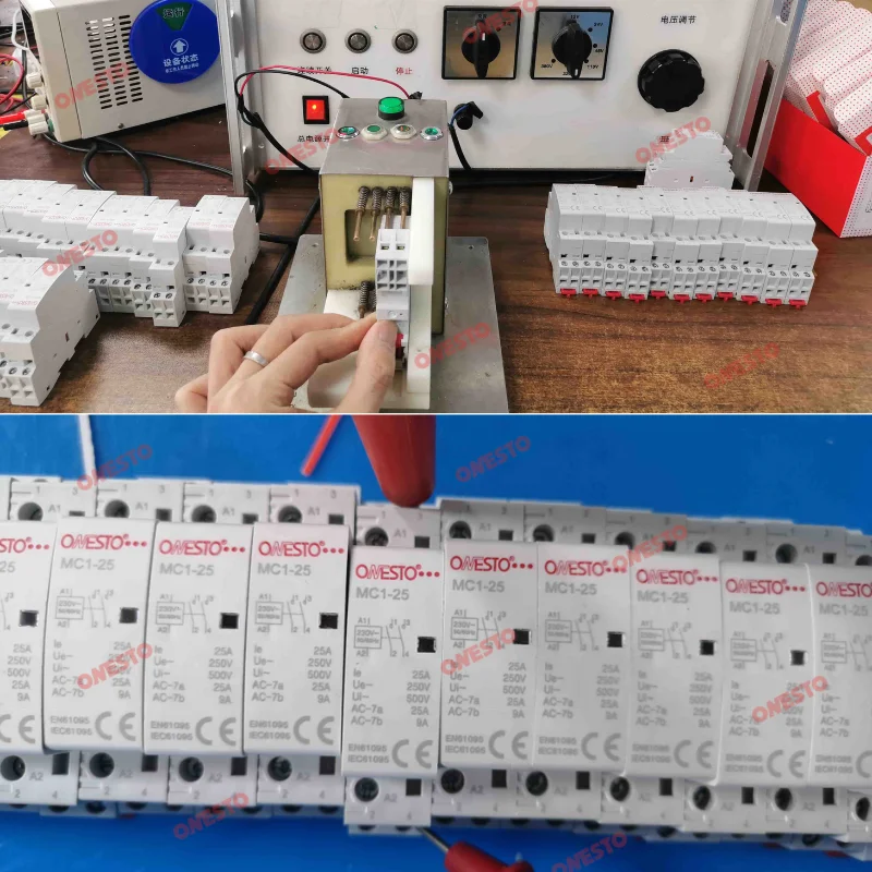 Onesto Automatic Modular Contactor 2P AC Contactor 24V 110V 230V AC Electric Contactor 2NO 2NC 1NO+1NC Contacts