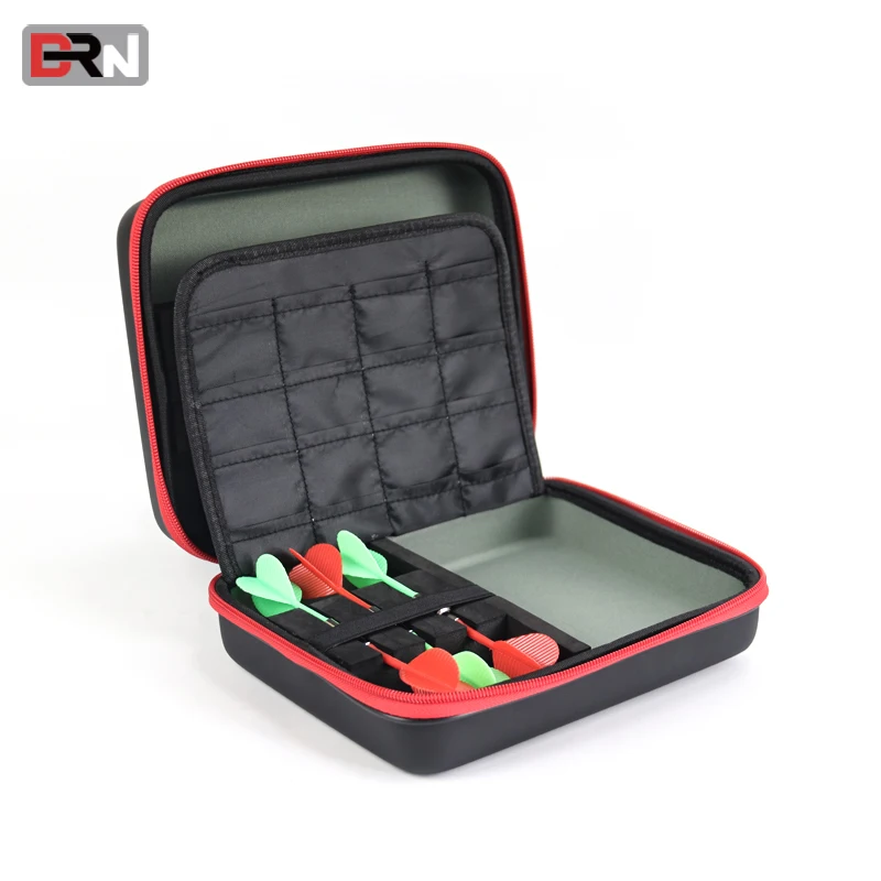Custom Logo PU Leather Darts Cases Travel Carrying Box Hard EVA Large Darts Case Bag Insert EVA Pockets for dart shaft