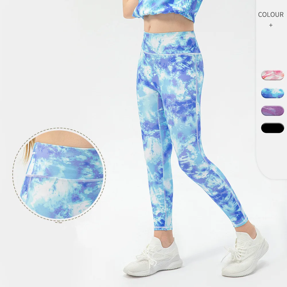 Spring Autumn Soft Light children girl clothes rainbow color elastic girl legging yoga pants for kids