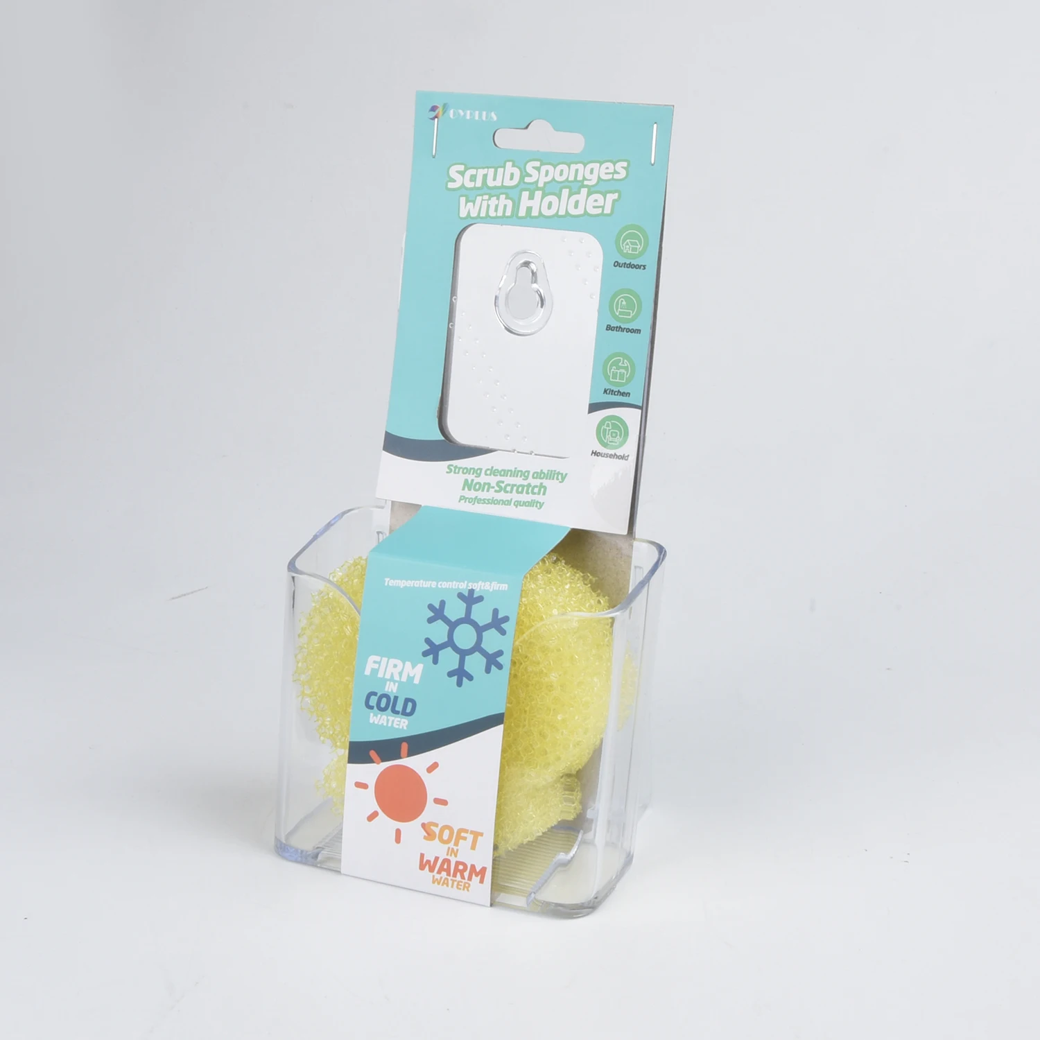 Новая свежая мягкая в теплой воде третье поколение прочная губка для холодной чистки с держателем 100% из полиуретана использования на кухне