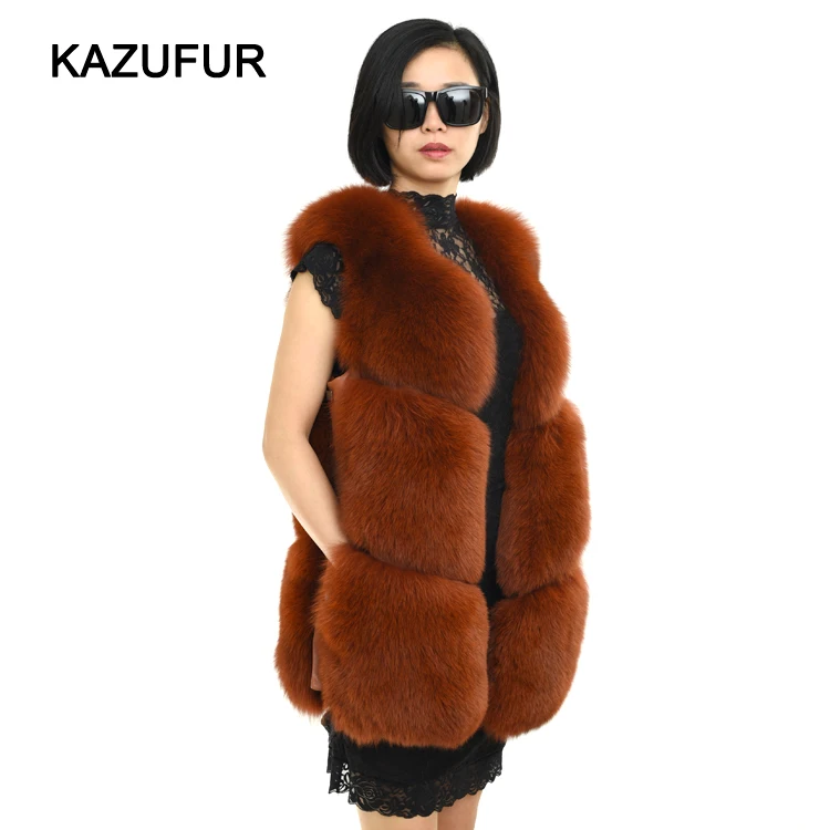 
Fantastic Design Fox Fur Long vest Hot Style Real Animal Fox Fur Vest Tongxing Factory 