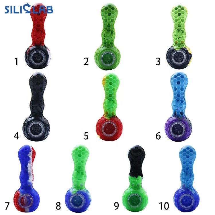 Honeycomb Glass Smoking Bee Pipe Food Grade Silicone Smoking Pipe Honeycomb Hot Selling Tobacco Weed Pipes