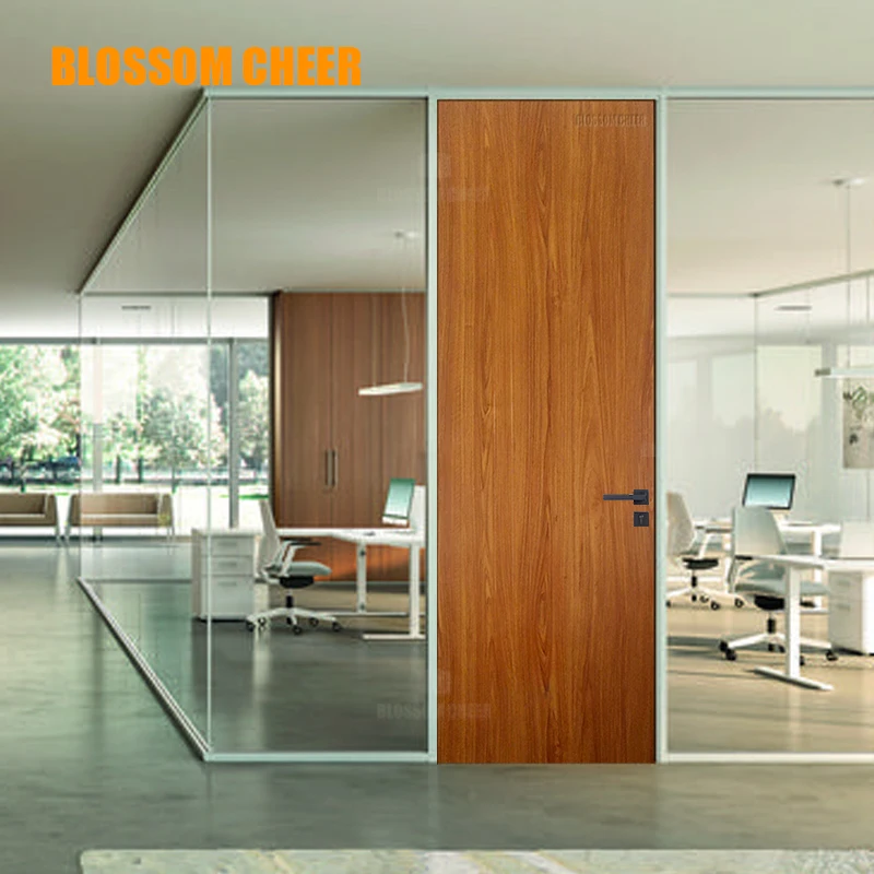 Morden Style Interior Home House Solid Wood Design Fashion Modern Room Wooden With Frame Door Hotel Room Door For Houses