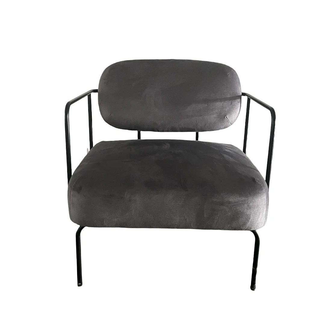 High quality high-end light luxury Polyester Sherpa covered leisure chair Powdercoated leg living room armchair