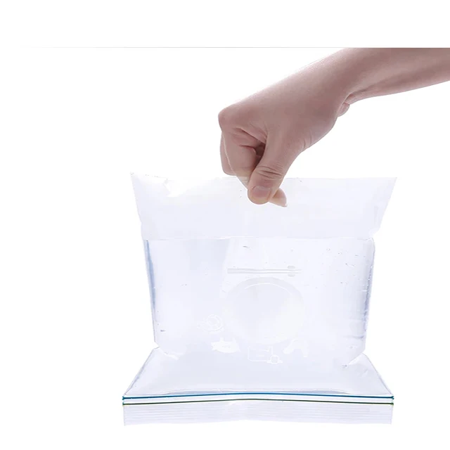 Customised Household Food Freezer Storage Resealable Clear Poly Ziplock Bag/Cusotm Color Line Pe Zipper Plastic Bag
