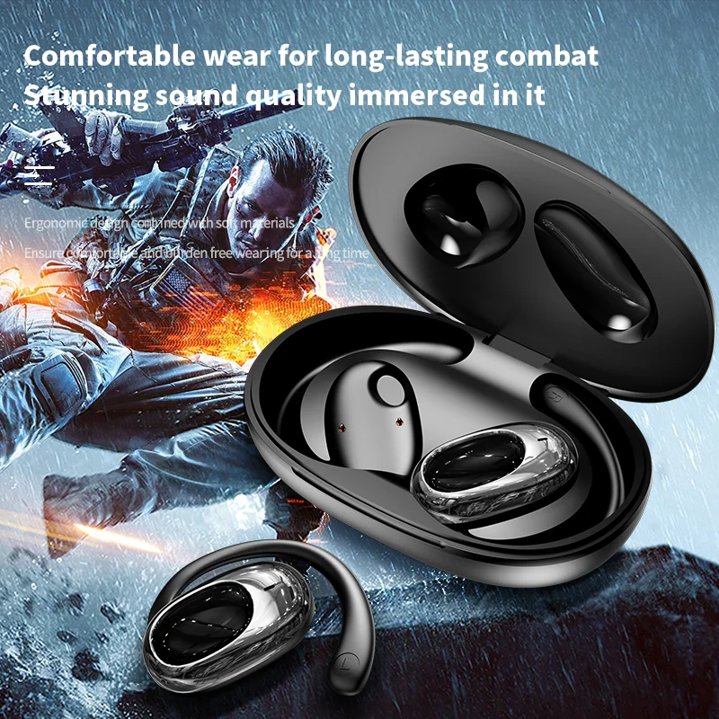 Open Ear Earbuds with LCD Touch Screen Case ANC Over Ear Headphones Tws Earbuds Waterproof Earphone YX39