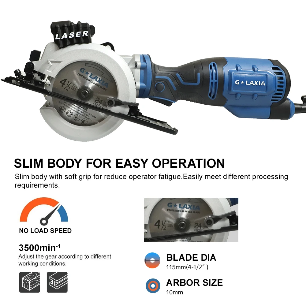 PRO 76604 провел 4-1/2 в. Мини-циркулярная пила