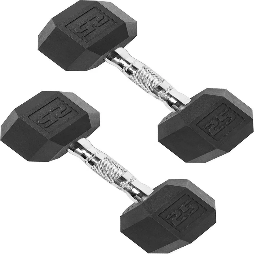 Strength Training Exercise Fitness Hexagon Dumbbells Weight Lifting Rubber Hex Dumbbells Set