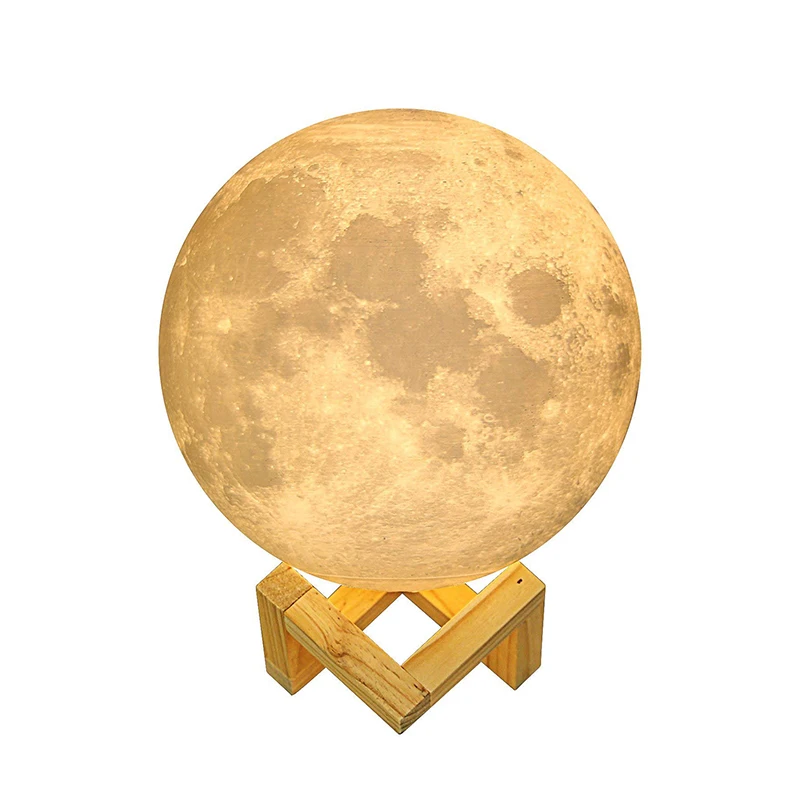 
Amazon hot sale Moon Lighting Night LED 3D Printing Touch Control Brightness USB Charging Moon lamp 