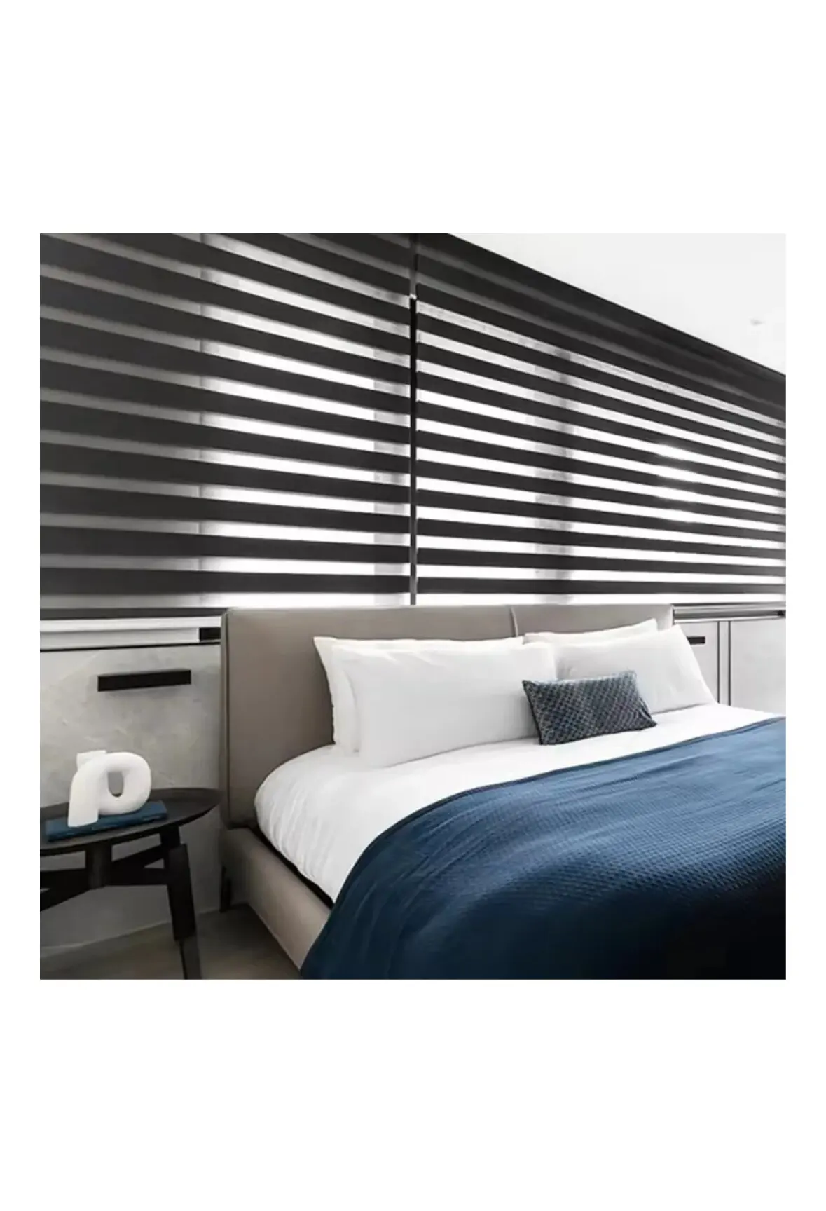 Factory Wholesale Price automatic black zebra Light Filtering And Easy To Clean Remote Control Electric Zebra Blinds For Windows