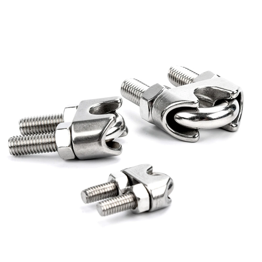 Marine Lock Head Wire Rope Clamp Sleeve M3 M10 M12 M18 Stainless Steel 304 U Bolt