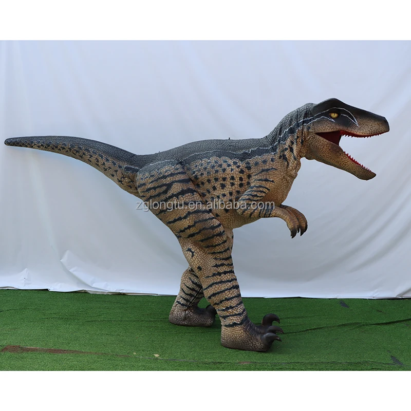 Wearable Animated Hidden Legs Lifelike Realistic Life Size Real Dinosaur Costume Raptor for Sale