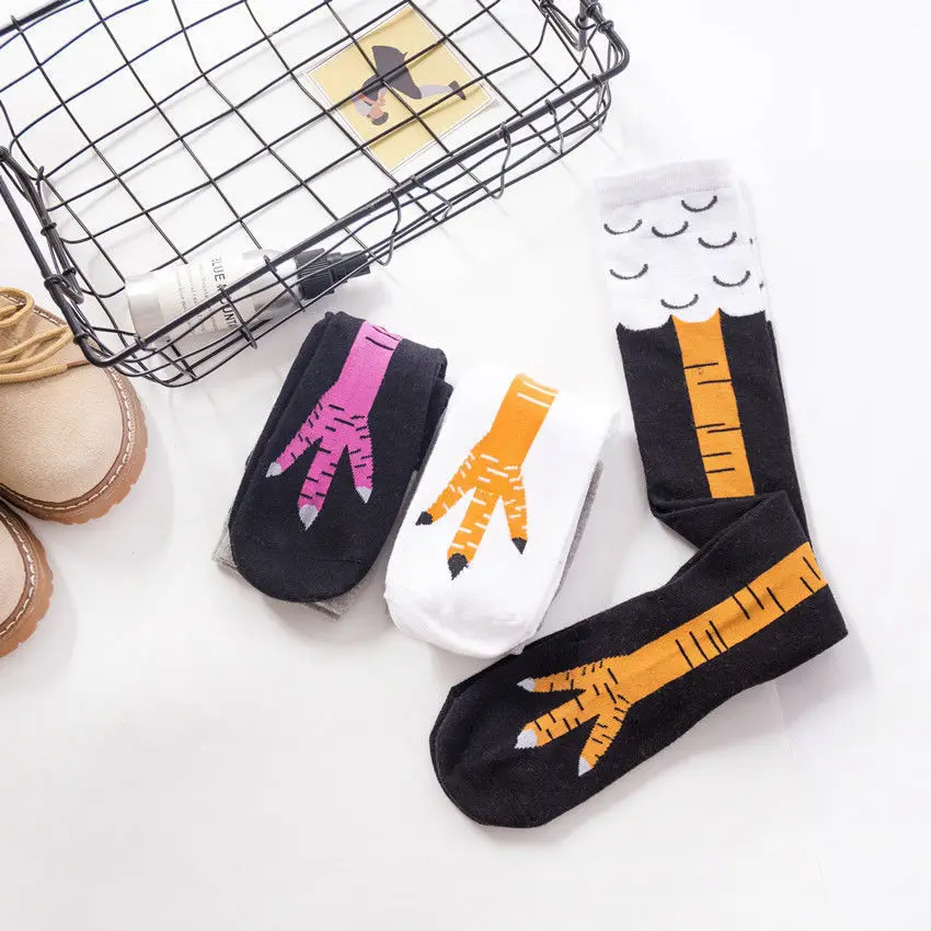 Custom design over knee novelty funny chicken feet sox Adult Chicken Legs Socks Chicken Knee Thigh High Socks Animal Paws Socks