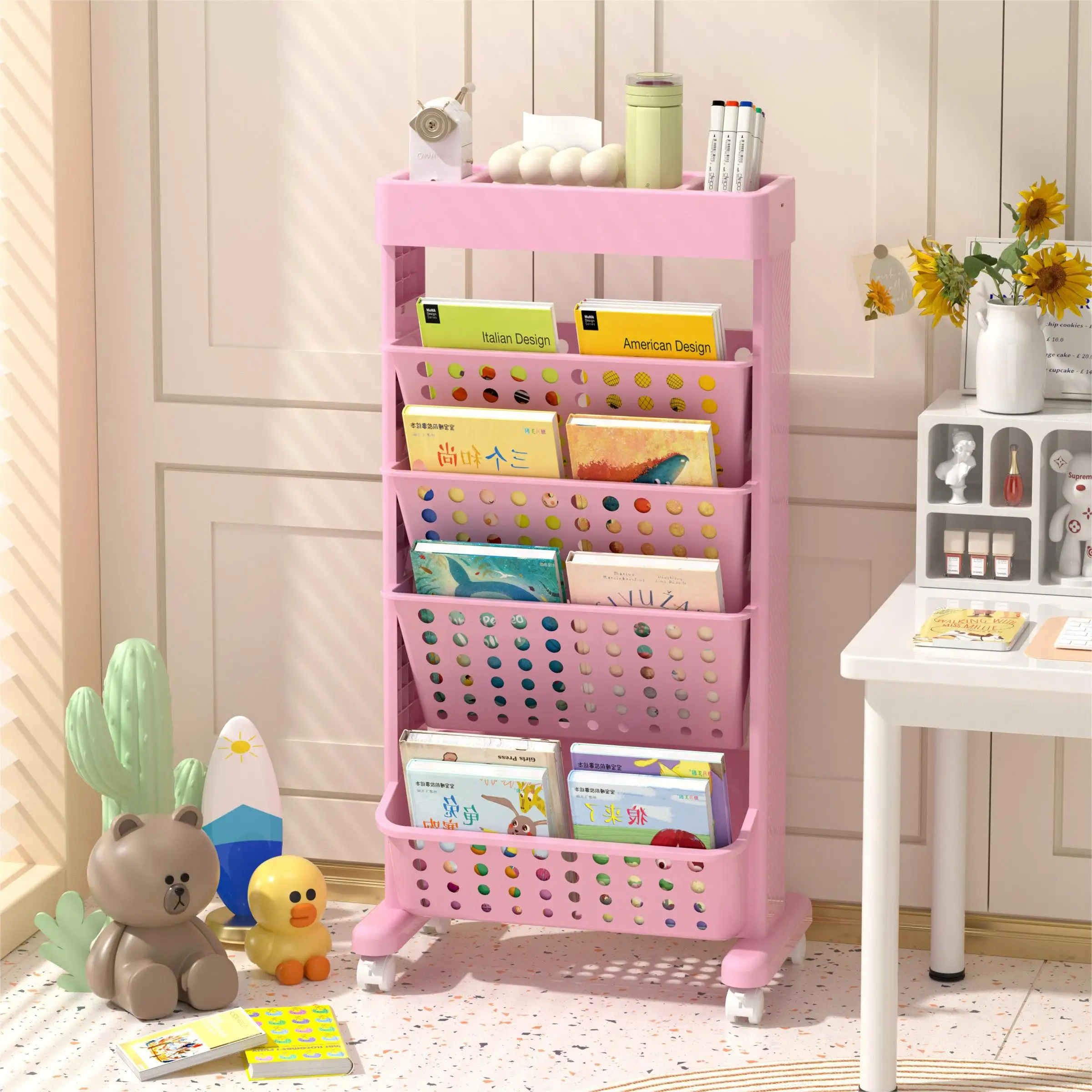 Sustainable Material Bookshelf For Kids School Office Detachable Bookcase Adult Removable Bookcase