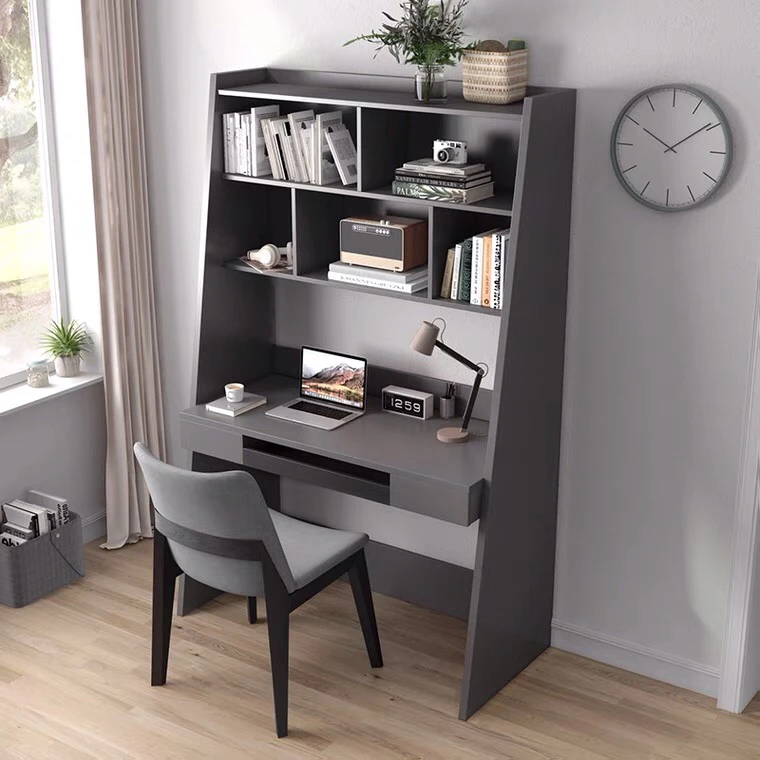 Home Office Wooden Student Study Writing Desk Table Computer Desks with book shelf storage rack