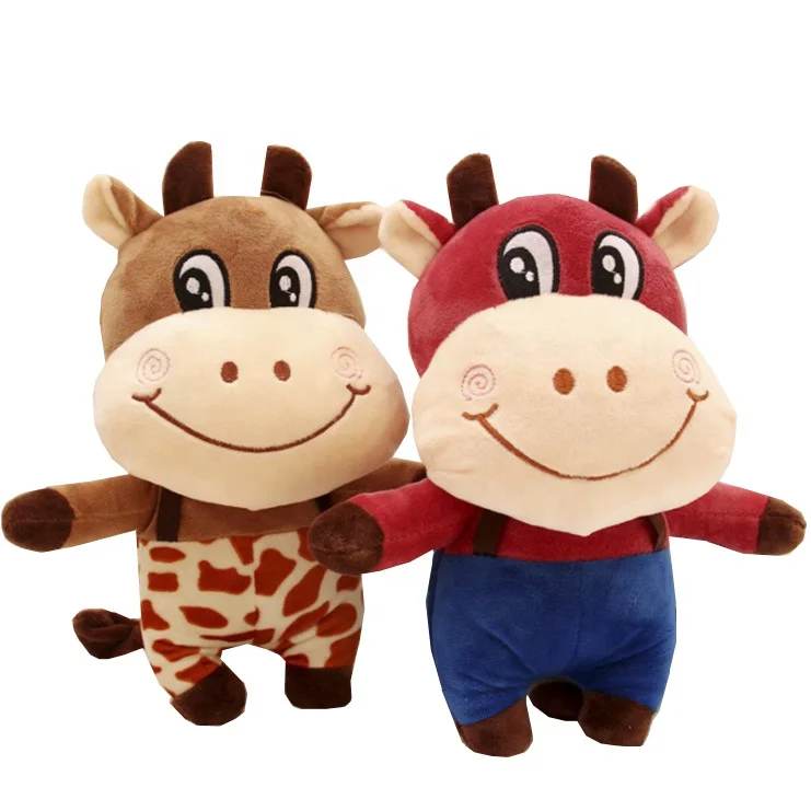
Wholesale Baby Kids Toddler Plush Stuffed Cow Animal Toys Round Body Cute Fluffy Toys Plush 
