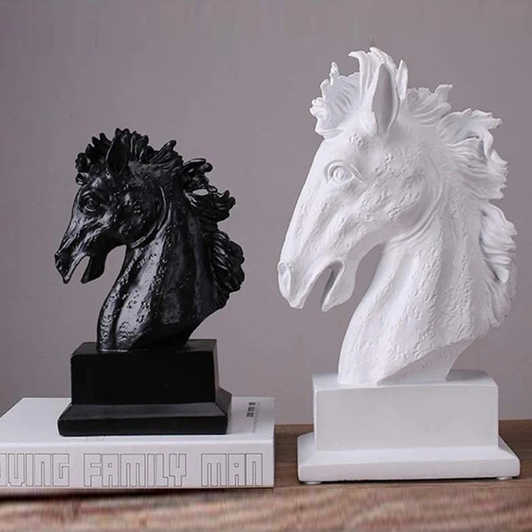Popular Design Home Decoration Modern Design Art Craft Table Size Resin Horse Head